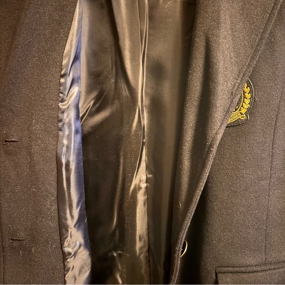 NWT Ralph Lauren Crest-Patch Wool-Blend Coat Size 12 Black - Picture 11 of 11
